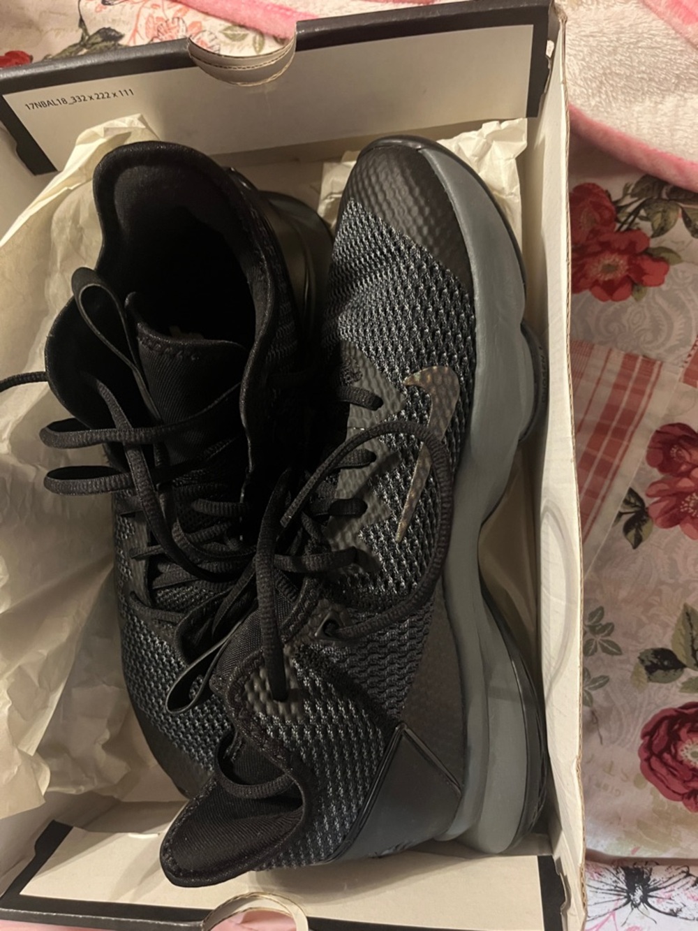 Nike Black/Gray LeBron Witness IV Shoe Box Label